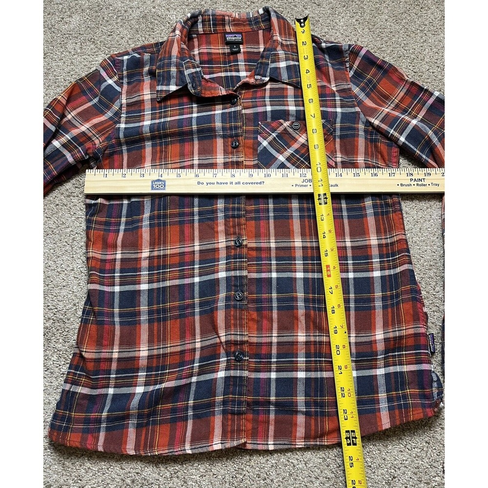 Patagonia Shirt Women's Size 2 Multicolor Plaid Flannel Button Up Outdoors - Picture 7 of 7